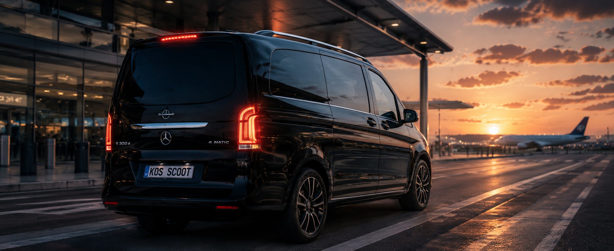 Private airport transfer in Santorini - Scoot driver and vehicle